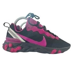 Nike Sneakers Womens Size 9 React Element 55 Dark‎ Pink Running Shoes